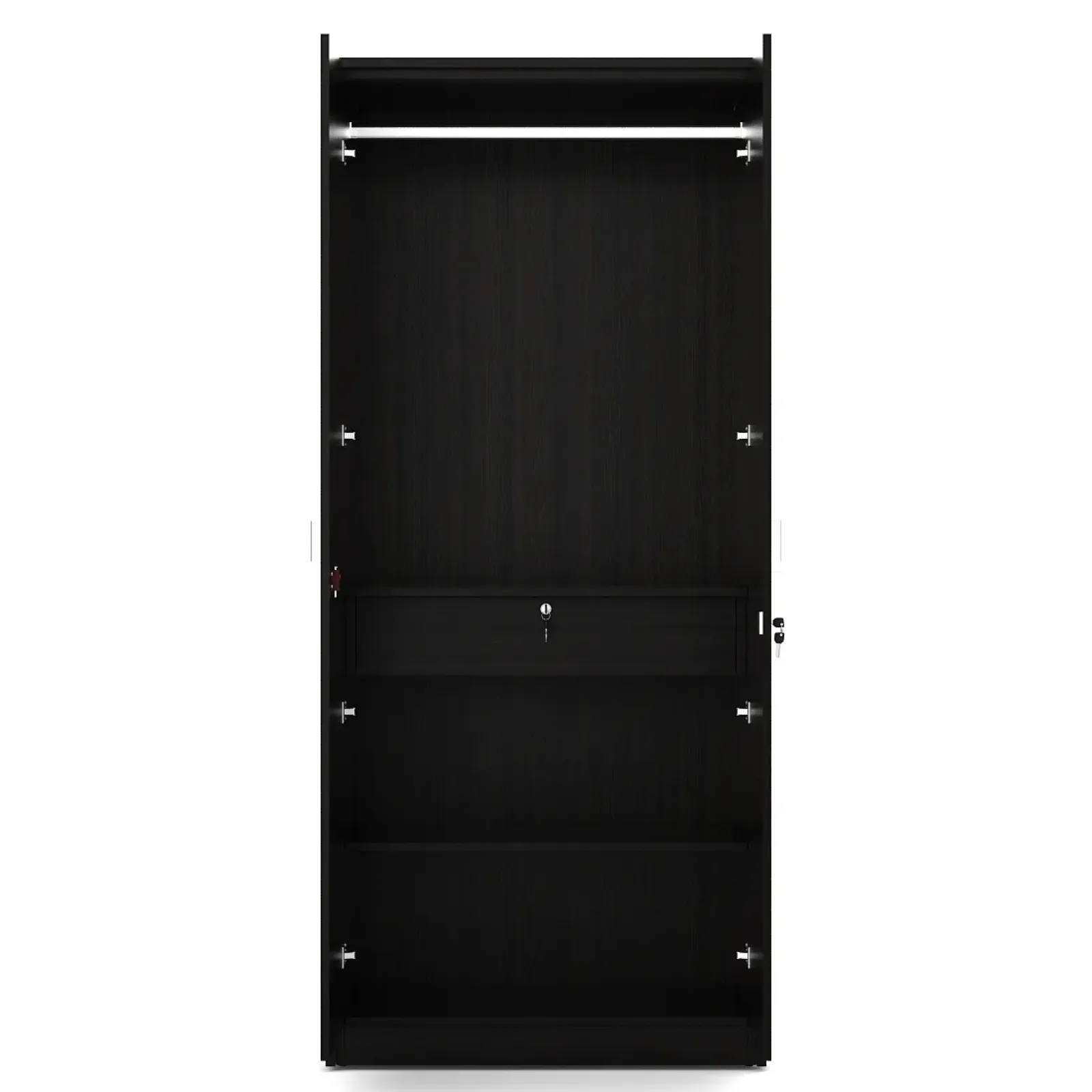 Value V2 2-door Wardrobe With Mirror - Natural Wenge - Woodpore